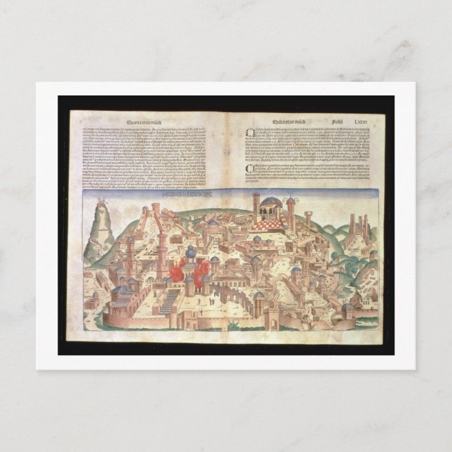 View of the city of Jerusalem, from the Nuremberg Postcard (Front)