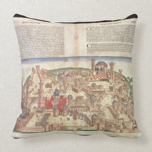 View of the city of Jerusalem, from the Nuremberg Throw Pillow