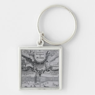 View of the city of Madrid Keychain