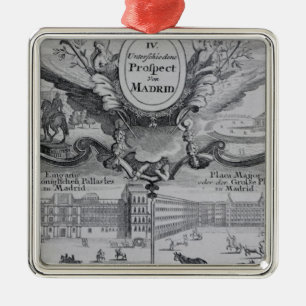 View of the city of Madrid Metal Ornament