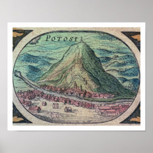 View of the city of Potosi, Bolivia, with its famo Poster