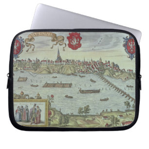 View of the city of Warsaw beside the river Vistul Laptop Sleeve
