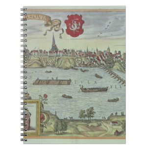 View of the city of Warsaw beside the river Vistul Notebook