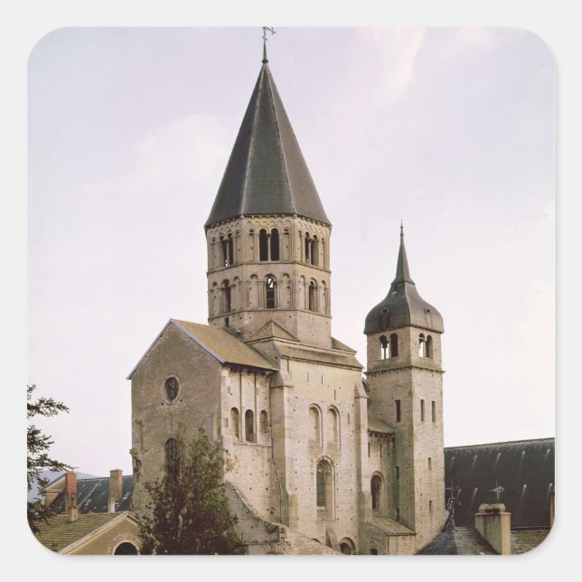 View of the Clocher de l'Eau Benite Square Sticker (Front)