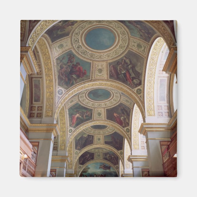 View of the coffered Library ceiling with gilded s Magnet (Front)