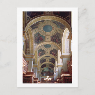 View of the coffered Library ceiling with gilded s Postcard