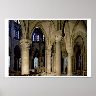 View of the columns and vaulting in the ambulatory poster