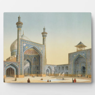 View of the Courtyard of the Mesdjid-i-Shah, Isfah Plaque
