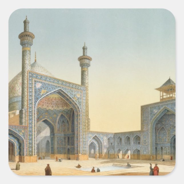 View of the Courtyard of the Mesdjid-i-Shah, Isfah Square Sticker (Front)