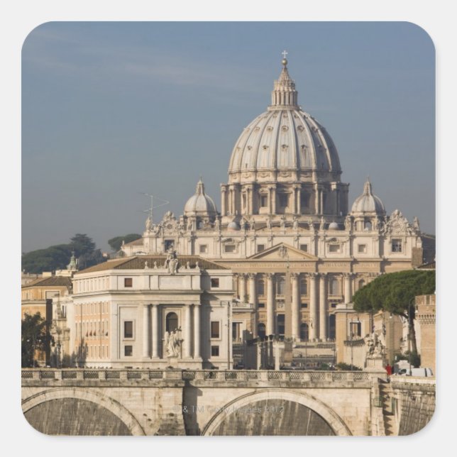 View of the dome of St Peter's Basilica with Square Sticker (Front)