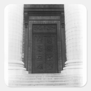 View of the door of La Madeleine Square Sticker