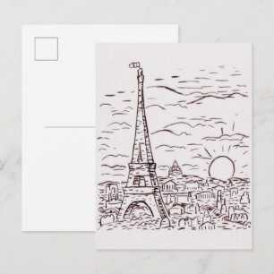 View of the Eiffel Tower in Paris Postcard