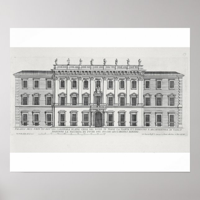 View of the facade of Palazzo Chigi, Rome, designe Poster (Front)