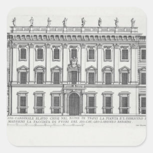 View of the facade of Palazzo Chigi, Rome, designe Square Sticker