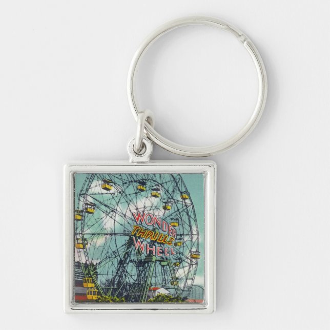 View of the Famous Wonder Ferris Wheel Keychain (Front)