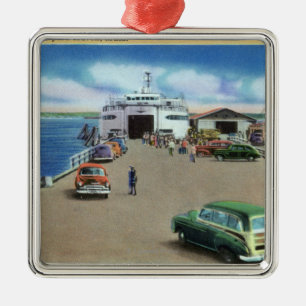 View of the Ferry at the Pier Metal Ornament