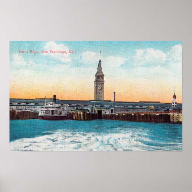 View of the Ferry Slips and Tower Poster (Front)