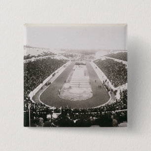 View of the first official Olympic Games in Athens 2 Inch Square Button
