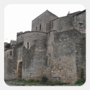 View of the fortified village (photo) 2 square sticker