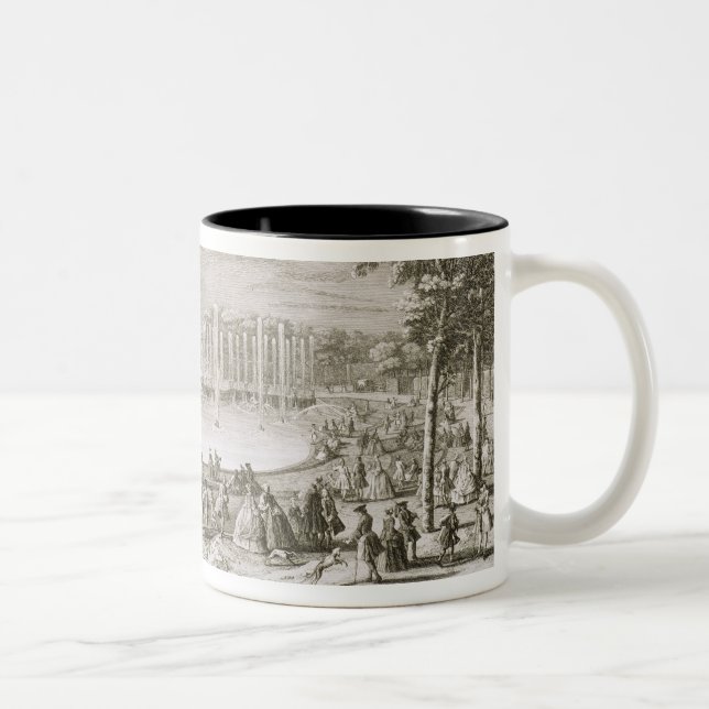 View of the Fountain of Neptune, Versailles (engra Two-Tone Coffee Mug (Right)