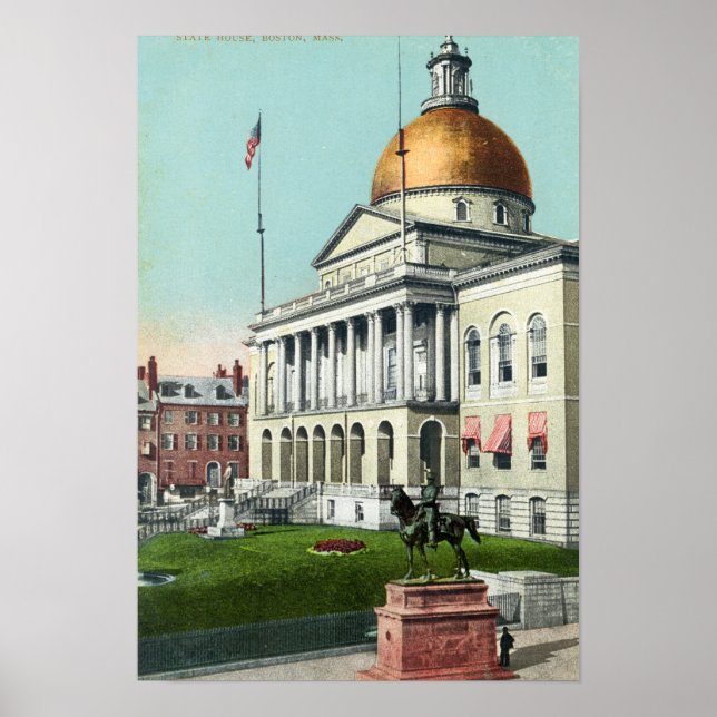 View of the Front Lawn of the State House Poster (Front)