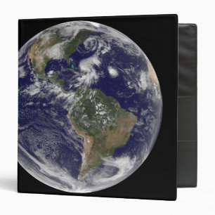 View of the full Earth and four storm systems Binder