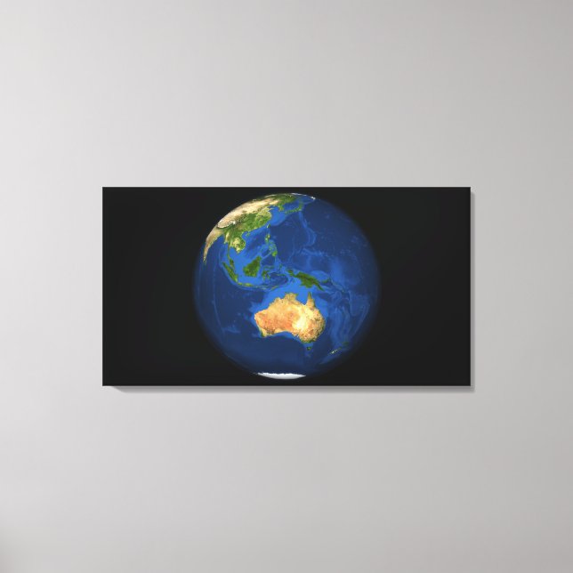View of the full Earth showing Indonesia, Ocean Canvas Print (Front)