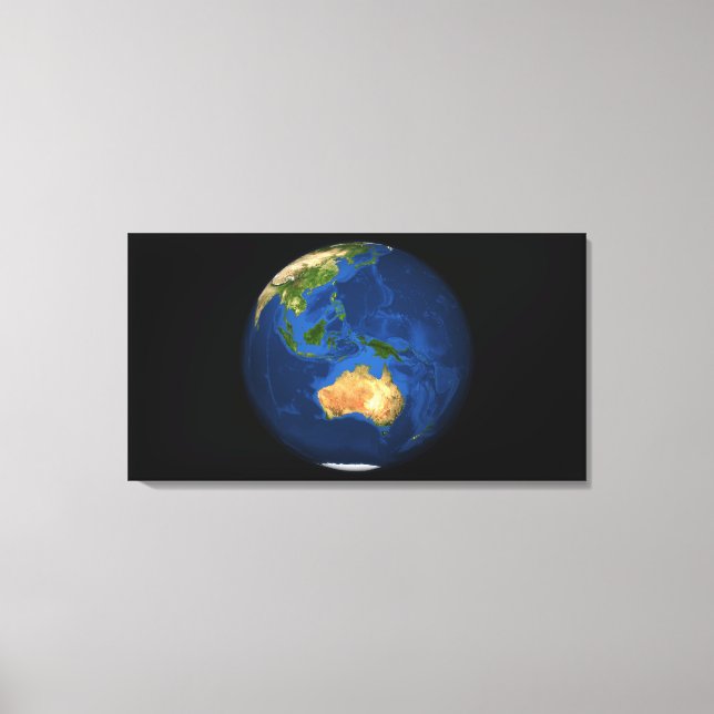 View of the full Earth showing Indonesia, Ocean Canvas Print (Front)
