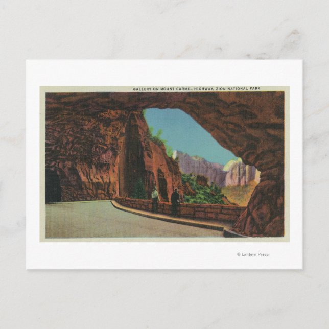 View of the Gallery on Mount Carmel Highway Postcard (Front)