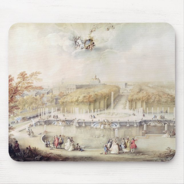 View of the Gardens and the Chateau of Versailles Mouse Pad (Front)