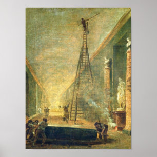 View of the Grand Gallery of the Louvre Poster