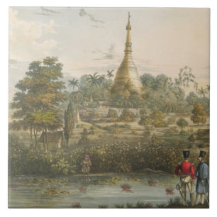 View of the Great Dagon Pagoda at Rangoon from the Tile