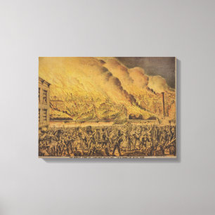 View of the Great Fire of Chicago Canvas Print