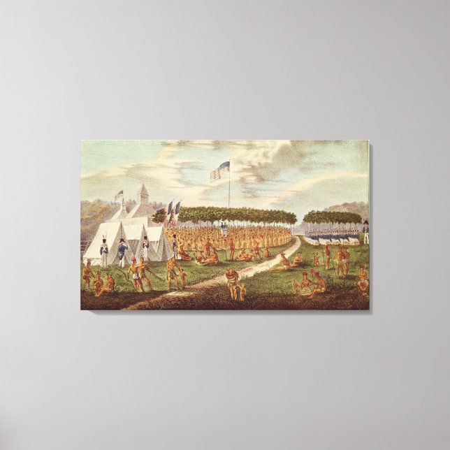 View of the Great Treaty Held at Prairie du Canvas Print (Front)