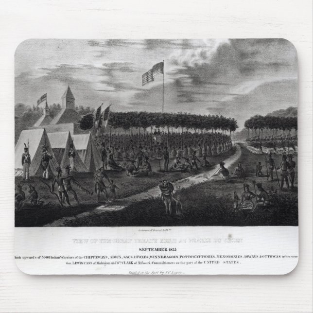 View of the Great Treaty Held at Prairie du Mouse Pad (Front)