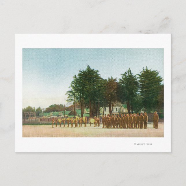 View of the Guard Mount Presidio in Formation Postcard (Front)