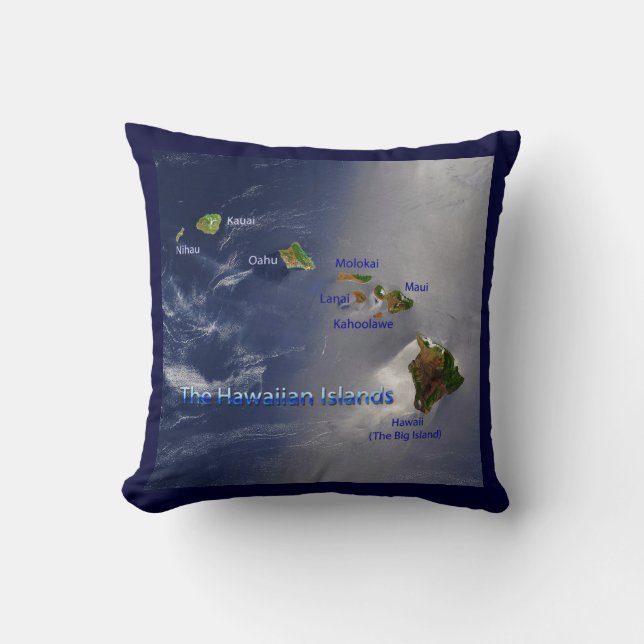 View of the Hawaiian Islands Throw Pillow (Front)