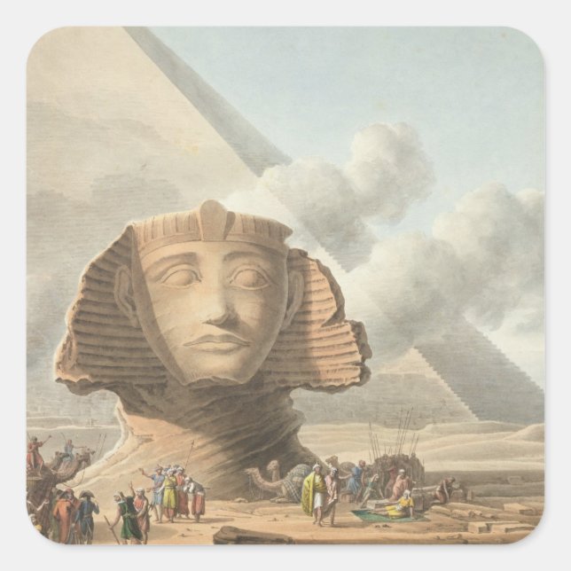 View of the Head of the Sphinx and the Pyramid of Square Sticker (Front)