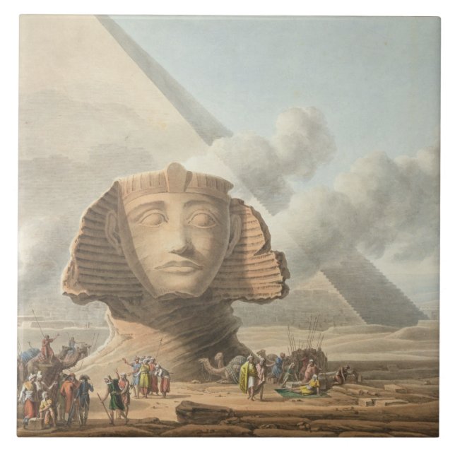 View of the Head of the Sphinx and the Pyramid of Tile (Front)