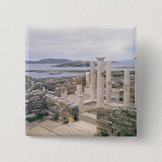 View of the House of Cleopatra 2 Inch Square Button (Front)