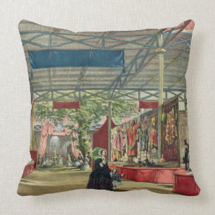 View of the India section of the Great Exhibition Throw Pillow