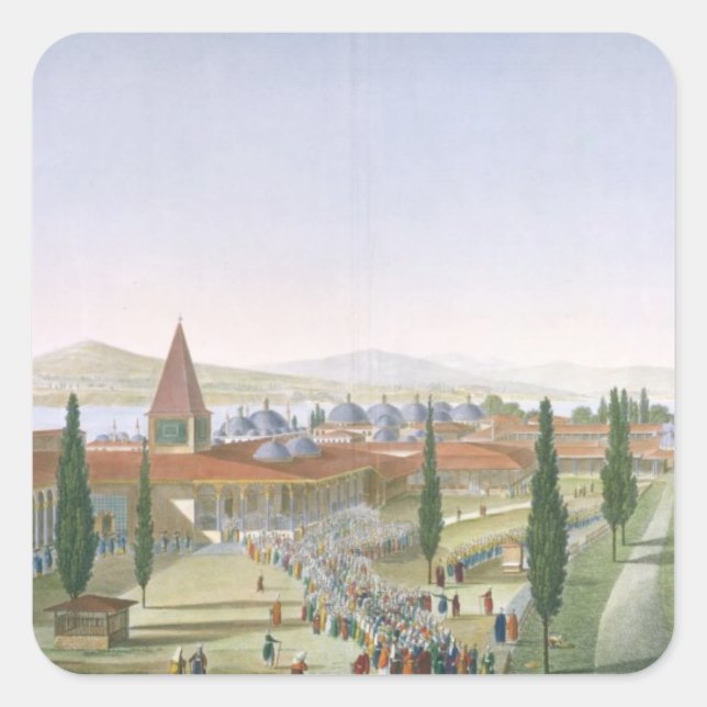 View of the Inner Courtyard of the Seraglio, Topka Square Sticker (Front)