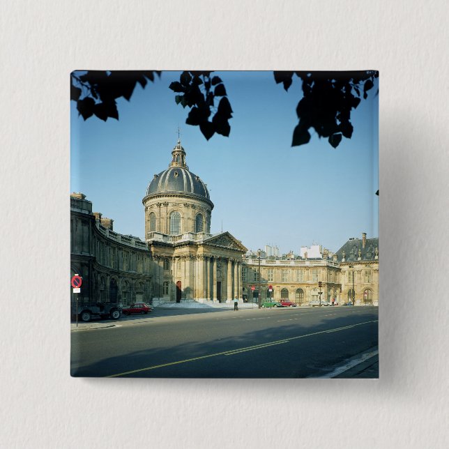View of the Institut de France from the Quai 2 Inch Square Button (Front)