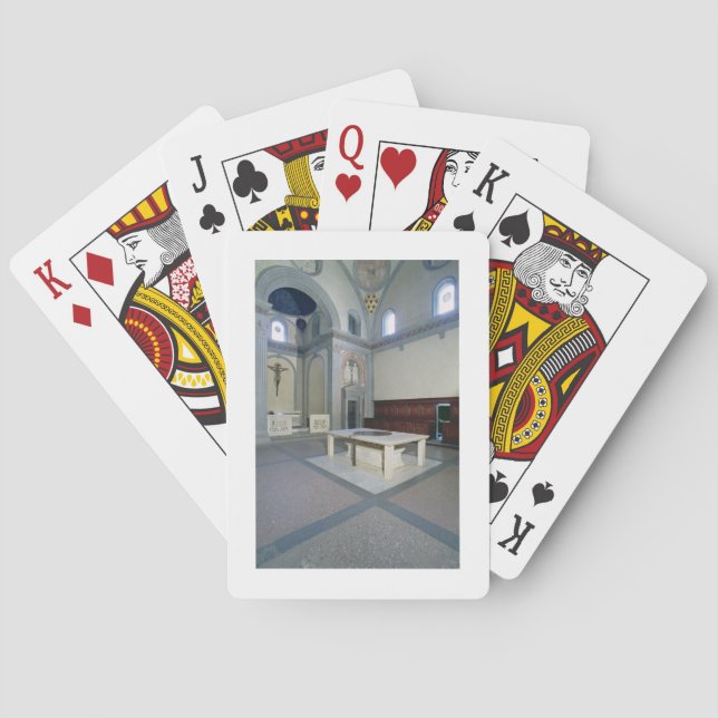 View of the interior, built c.1420-29 (photo) playing cards (Back)