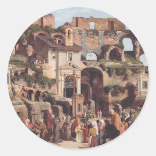 View of the interior of the Colosseum Classic Round Sticker