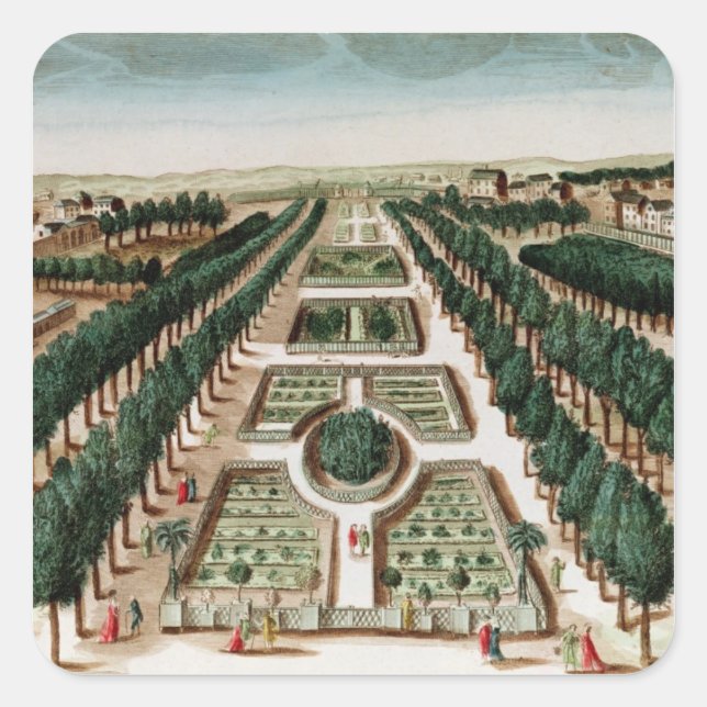 View of the Jardin des Plantes Square Sticker (Front)