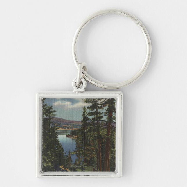 View of the Lake through the Pines # 2 Keychain (Front)