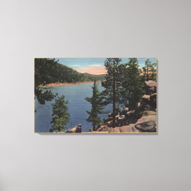 View of the Lake through the Pines Canvas Print (Front)