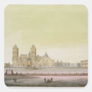 View of the main square in Mexico City (colour eng Square Sticker