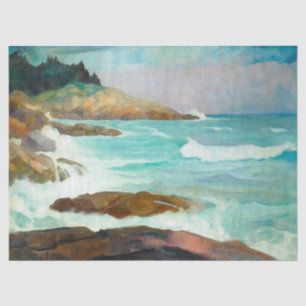 View of the Maine Coast by Newell Convers Wyeth Tissue Paper